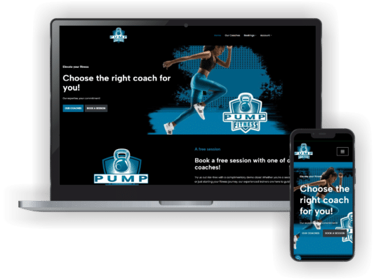 A beautiful dark themed website designed for fitness coaches.